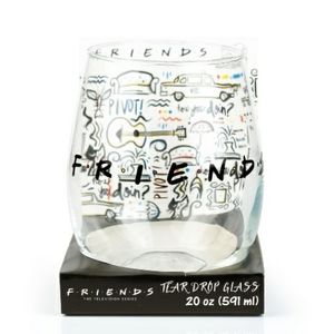 FRIENDS The Television Series  Logo 20oz. Tear Drop Stemless Glass New in Box